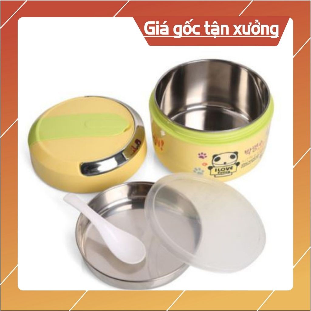 Cặp lồng cơm giữ nhiệt QQ 4 cỡ Hàn - Cà mên giữ nhiệt 2 ngăn inox Hàn Quốc [ TẶNG KÈM 1 THÌA và 1 Dĩa inox /1 CẶP LỒNG ]