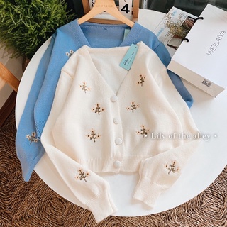 Áo cardigan thêu cành hoa