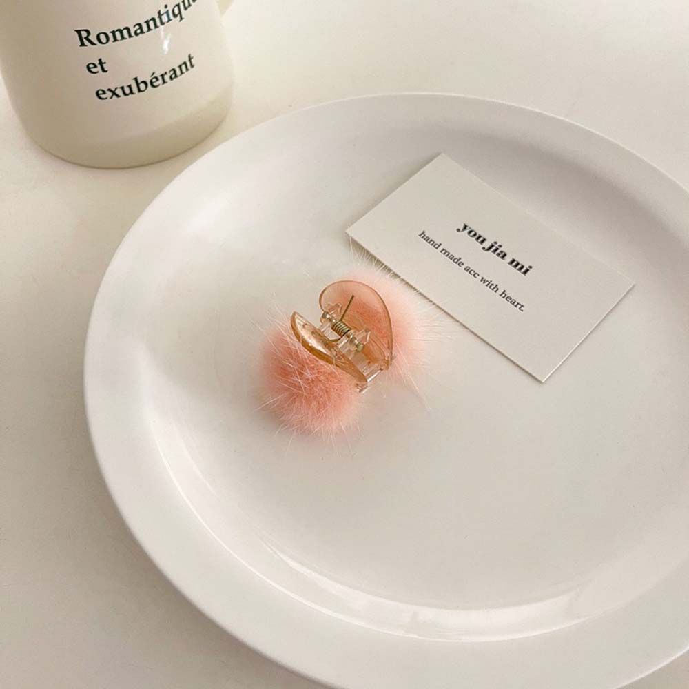 NEEDWAY Kẹp tóc hỗ trợ rửa mặt mini lông chồn hình học Hàn Quốc ngọt ngào có giá đỡ đuôi ngựa nhiều màu sắc cho nữ