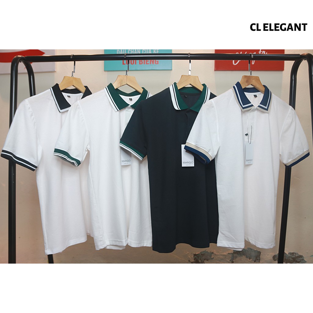 Áo Polo nam cổ bẻ phối màu vải cá sấu Cotton xuất xịn,chuẩn form,sang trọng-lịch lãm ELEGANT