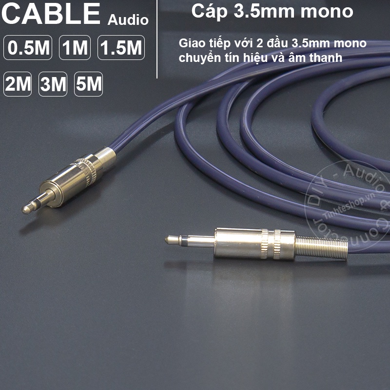 Cáp 2 đầu 3.5 mono DIY 0.5 đến 5 mét - Dây 3.5mm mono