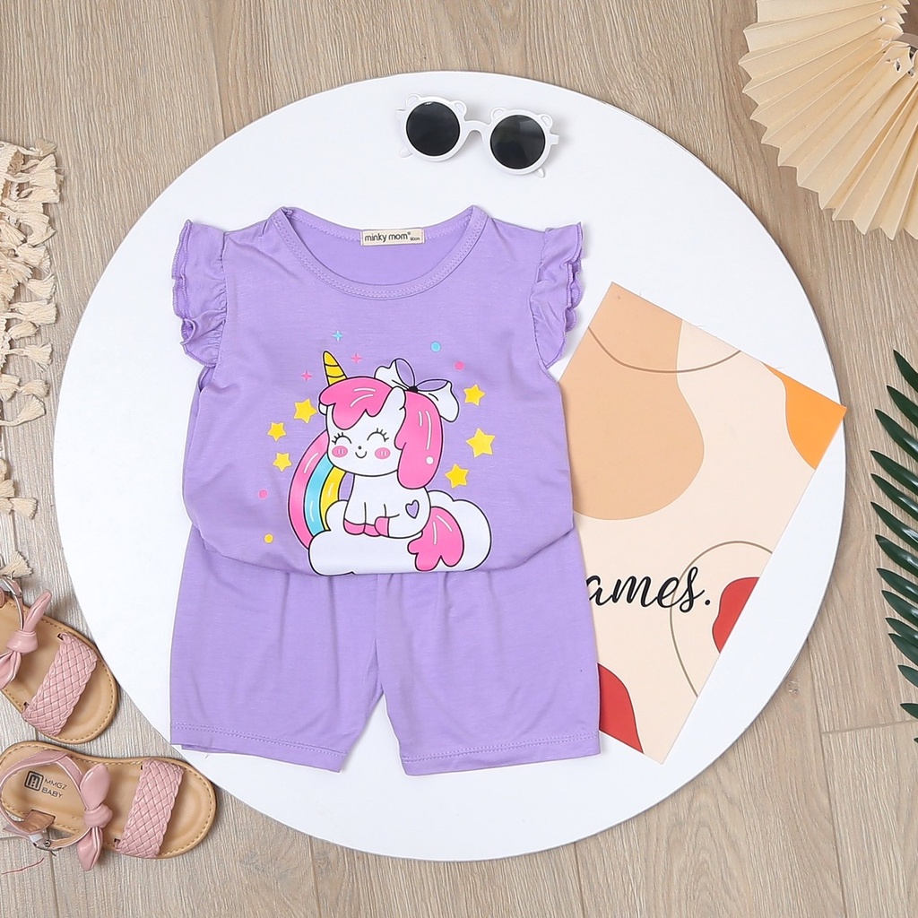 Bộ quần áo cộc tay cánh tiên quần suông cho bé gái. Hàng minky mom. Bé 9-27kg . CT13 Shop-Mẹ-Rùa