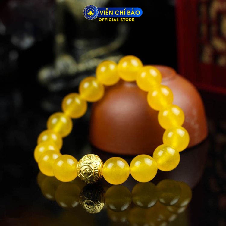 Vòng tay Lục Tự vàng Charm vàng 24K thời trang phụ kiện trang sức Viễn Chí Bảo V000513 C240078