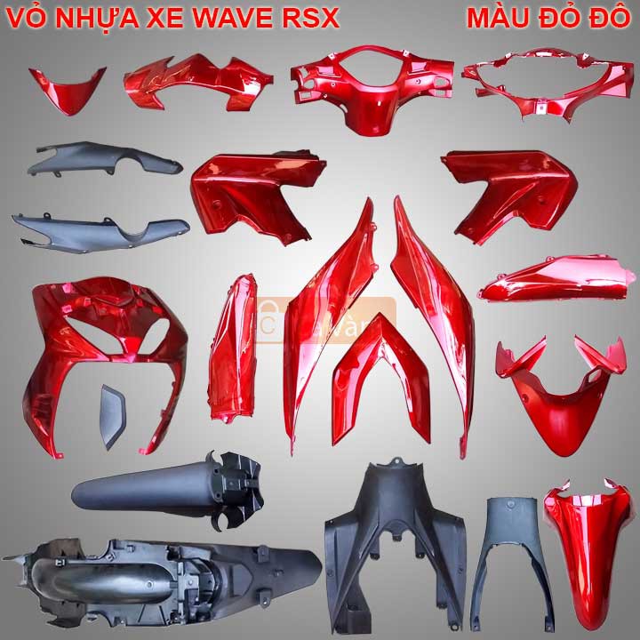 Wave RSX Nhựa TRẮNG cao cấp màu ĐỎ ĐÔ vỏ nhựa xe Wave RSX loại TỐT như ZIN