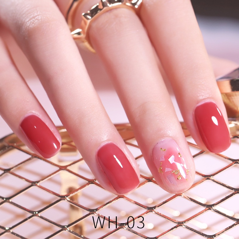 Sơn móng tay gel thạch AS tone màu đỏ cam hồng mã WH 15ml