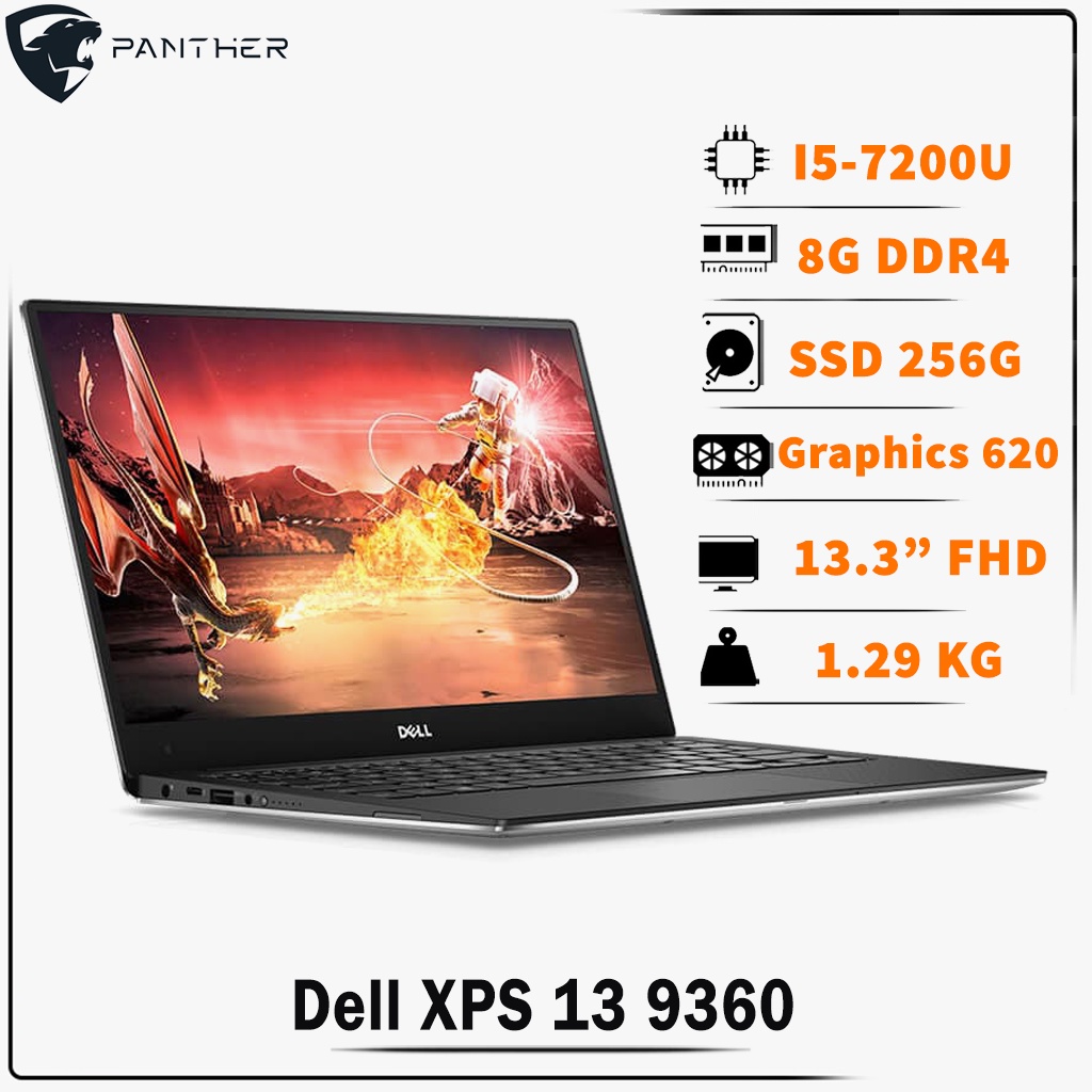 Laptop Cũ Dell XPS 13 9360 Core i5 7200U - Ram 8Gb - SSD 256Gb - Intel HD Graphics 620 - Màn 13.3 inch FHD