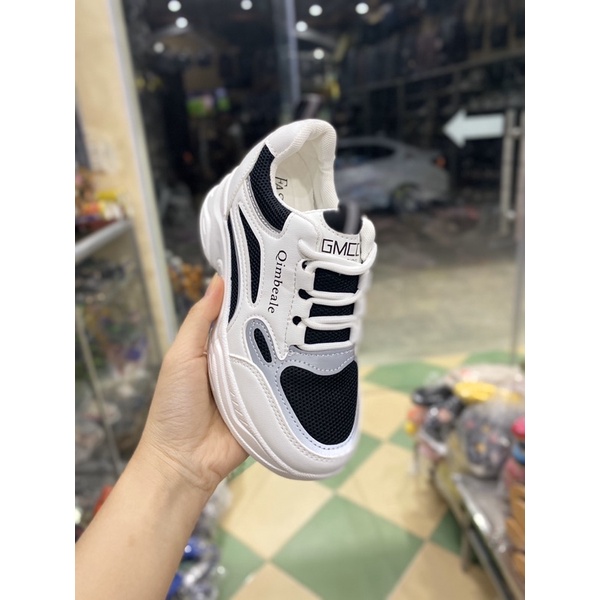giày nâng đế 7p nữ, giày thể thao sneakers độn đế 2 màu