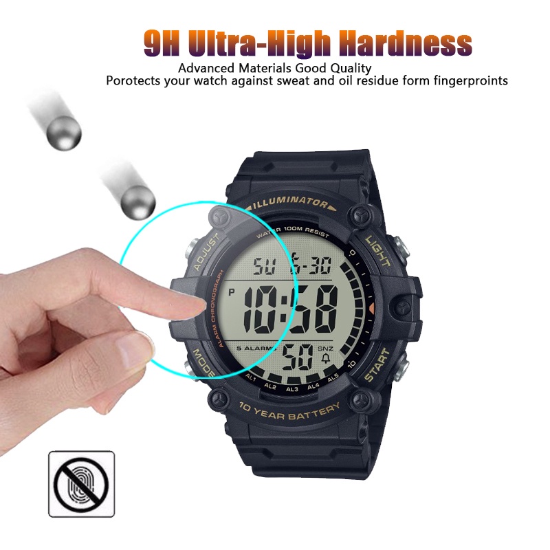 YIFILM Bộ 2 Kính Cường Lực HD Chống Trầy Cho Casio LWS-1200H AE-1500 AE1500
