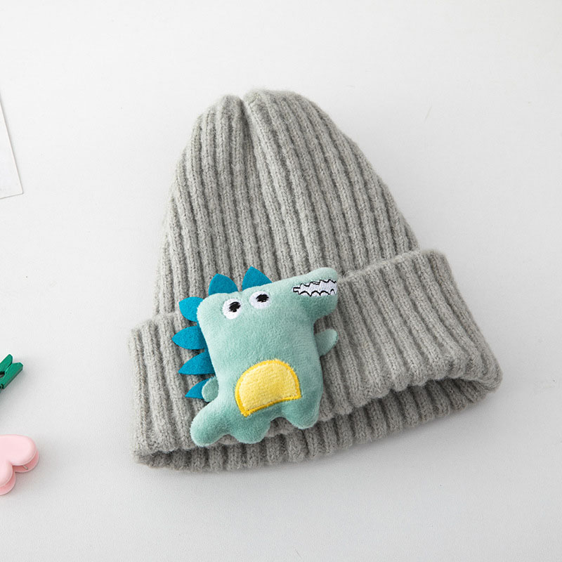 Mũ Beanie Họa Tiết Khủng Long Hoạt Hình Cho Bé