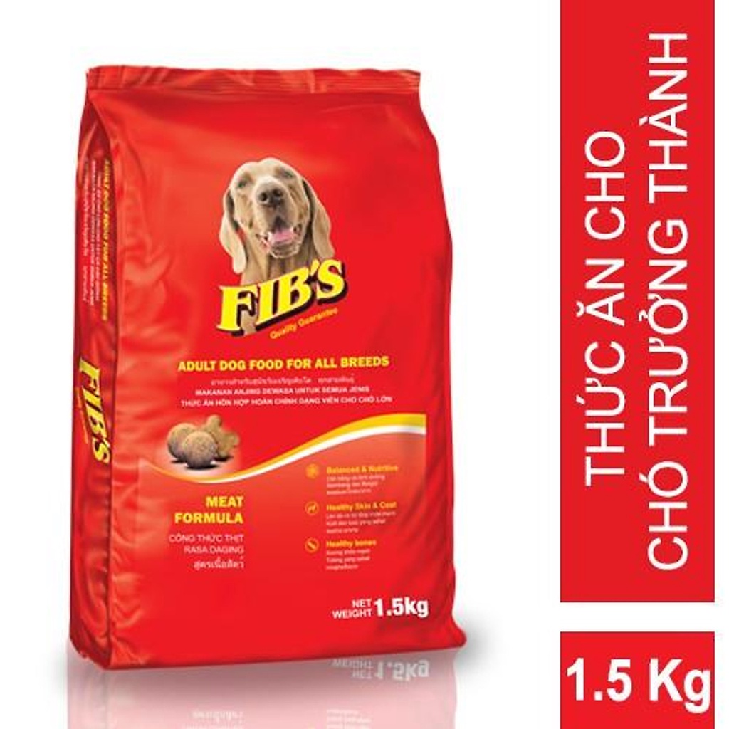 Thức Ăn Hạt Khô Cho Chó Lớn Fib's bao 1.5kg
