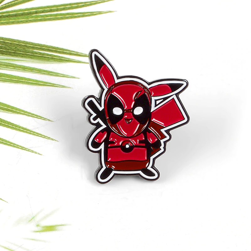 Pin cài áo Pikachu cosplay Deadpool Marvel siêu ngầu - GC128