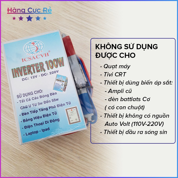 Combo 1 Bút thử điện cảm ứng từ xa an toàn + 1 Bộ đảo điện 12V ra 120V công suất 100W - Shop Hàng Cực Rẻ