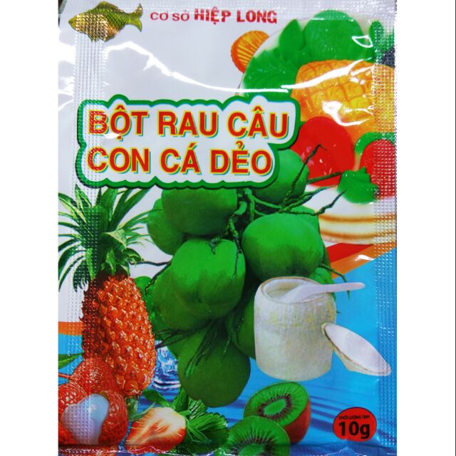 râu câu dẻo hiệu con cá, gói 10g, nấu râu câu trái dừa, thạch trà sữa