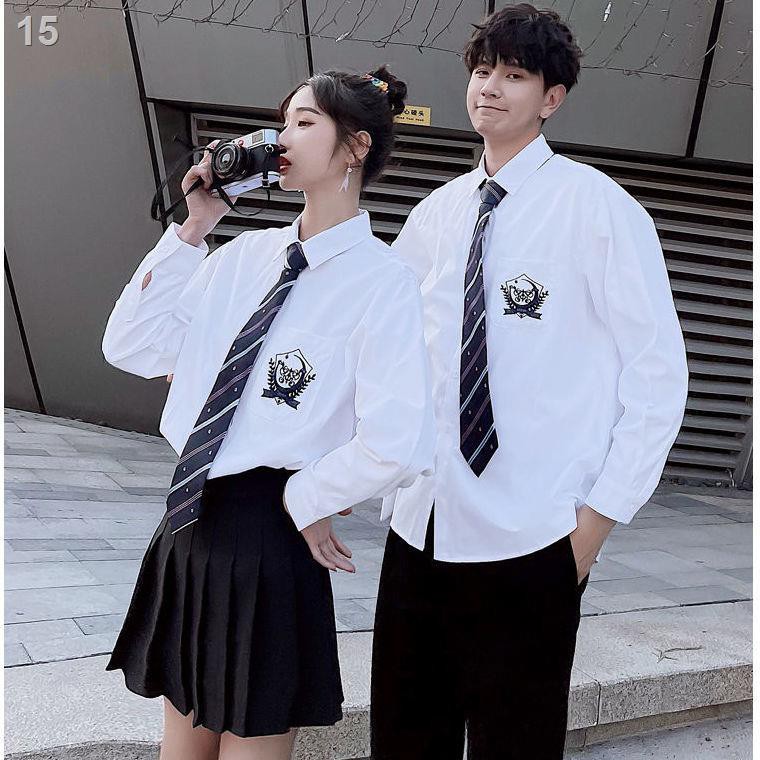 ☃▲¤jk đồng phục sinh viên nữ đại học mùa hè phong cách giảm tuổi áo sơ mi dài tay váy ngắn phù hợp với tốt ng