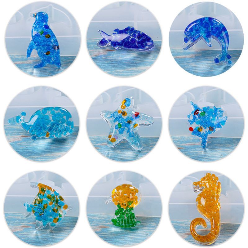 Khuôn Silicon Làm Đồ Trang Sức Hình Sao Biển / Chim Cánh Cụt Đáng Yêu