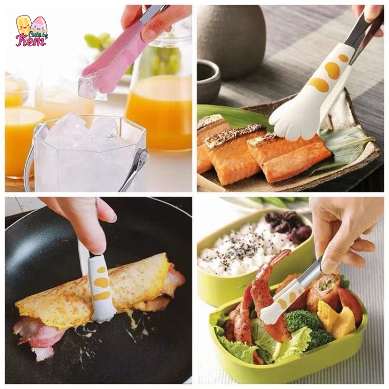 Kẹp gắp thức ăn chịu nhiệt cao hình chân mèo