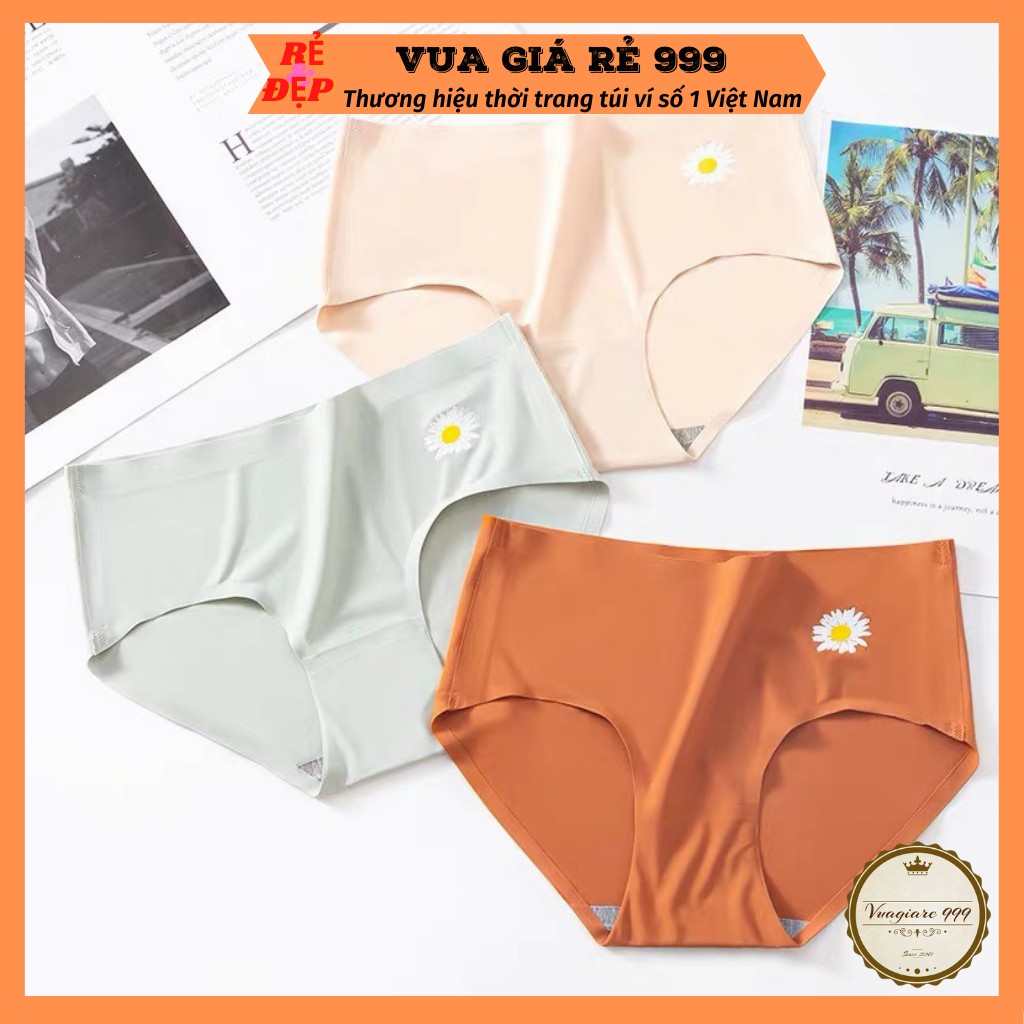 Quần lót nữ đúc su cotton thun lạnh HOA CÚC không viền dễ thương QL03 | WebRaoVat - webraovat.net.vn