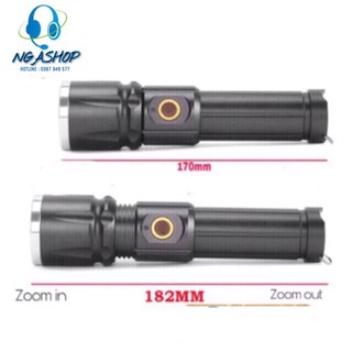 Đèn pin siêu sáng cầm tay đèn LED-INMAX _T6 màu đen khích thước dài 18.2cm