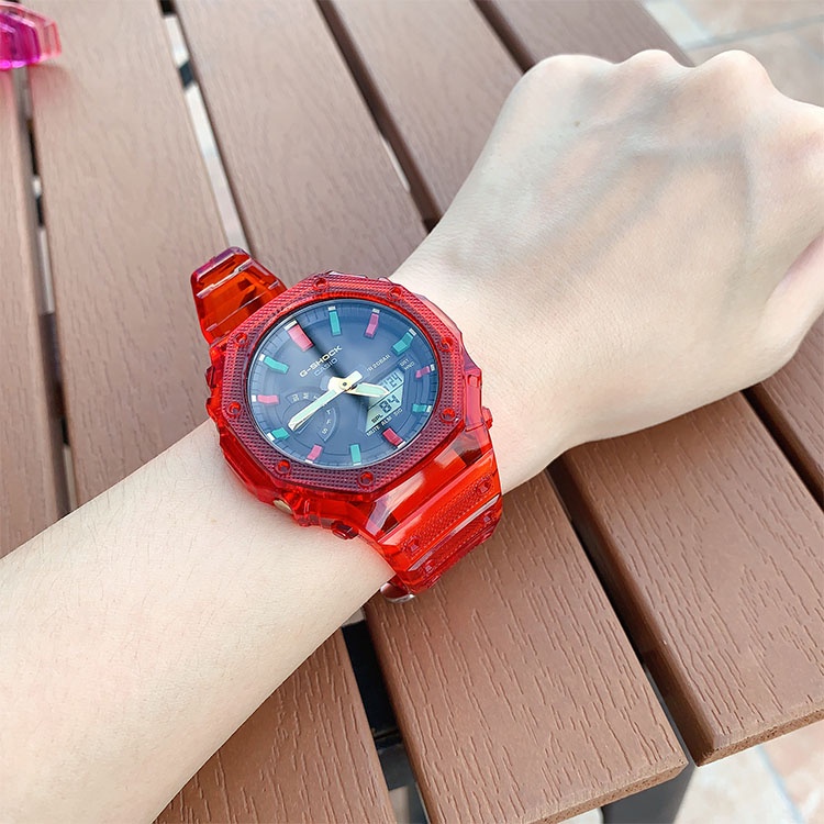 Dây Đeo Đồng Hồ Bằng Nhựa Trong Suốt 19 Màu Thay Thế Cho Casio G-SHOCK GA-2100