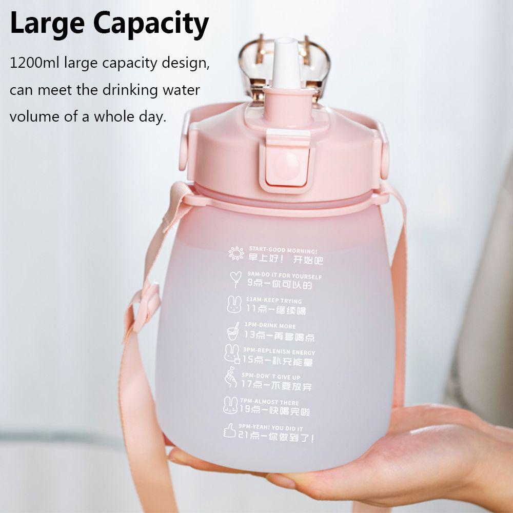 PISTA Bình Nước Nhựa Dung Tích Lớn 1200ml Màu Gradient