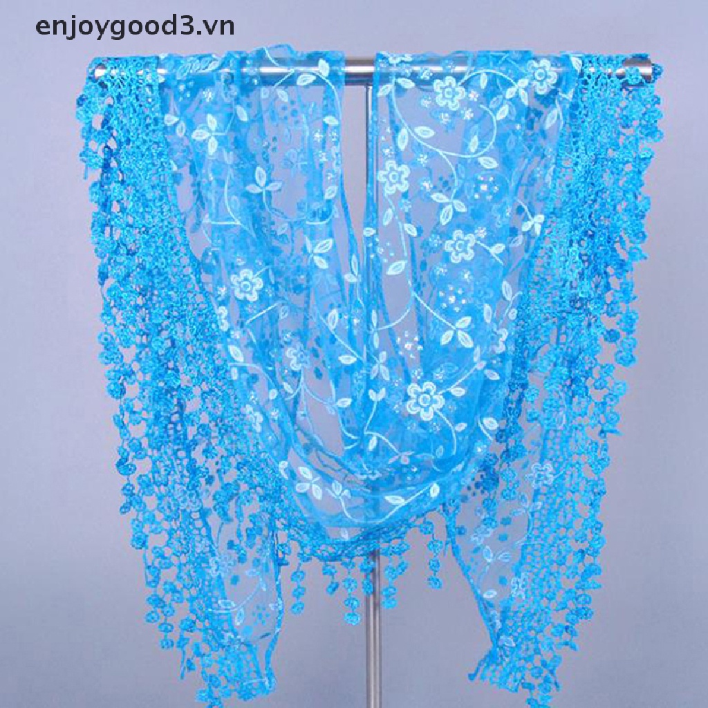 Khăn quàng cổ hình tam giác phối ren hoa thời trang dành cho nữ