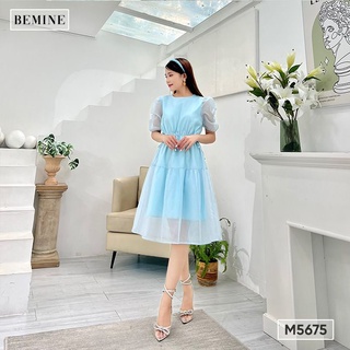 Đầm tay nhún rút eo bemine m5675