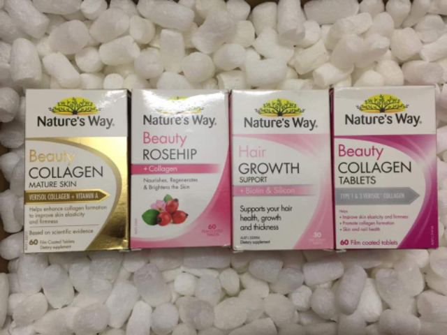 Viên uống Collagen đẹp da, trắng da, chống lão hóa da, mọc tóc của Nature's Way các loại