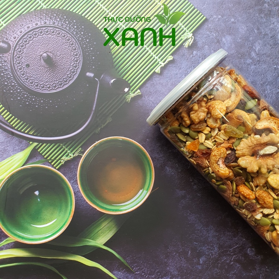 500Gr Granola Siêu Hạt Cao Cấp, Hạt Ngũ Cốc Dinh Dưỡng Ăn Kiêng & Giảm Cân - Thực Dưỡng Xanh