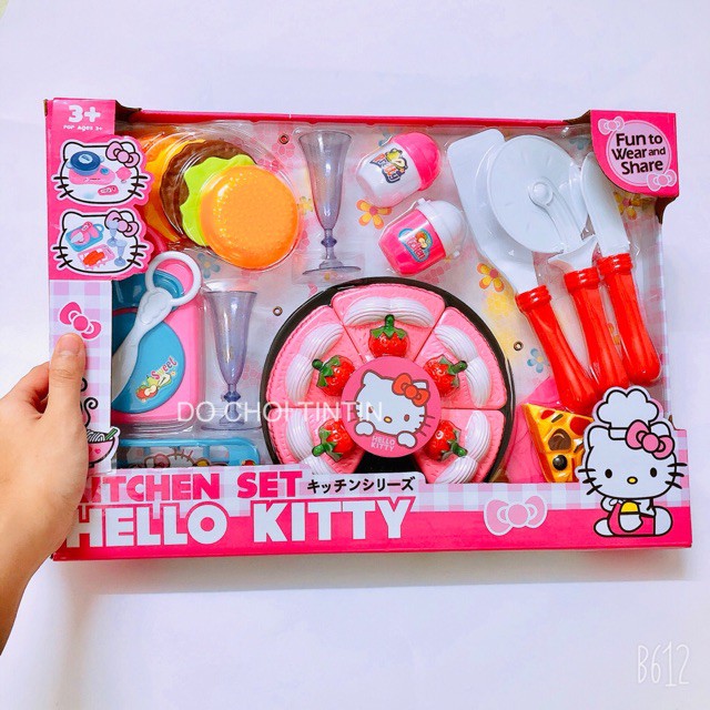 Đồ chơi bánh kem 𝑭𝑹𝑬𝑬𝑺𝑯𝑰𝑷 Hello Kitty - Cắt bánh sinh nhật