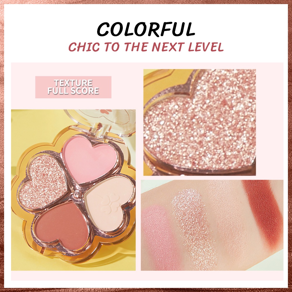 Bảng Phấn Mắt GECOMO 4 Màu Lâu Trôi Chống Thấm Nước