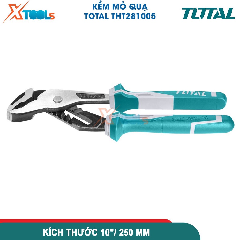 Kìm mỏ quạ Total 10&quot;/250mm, miệng 50mm | thép Cr-V sơn đen mờ, kềm mỏ quạ lớn siêu cứng, chống mài mòn-CHÍNH HÃNG-XTOOLS