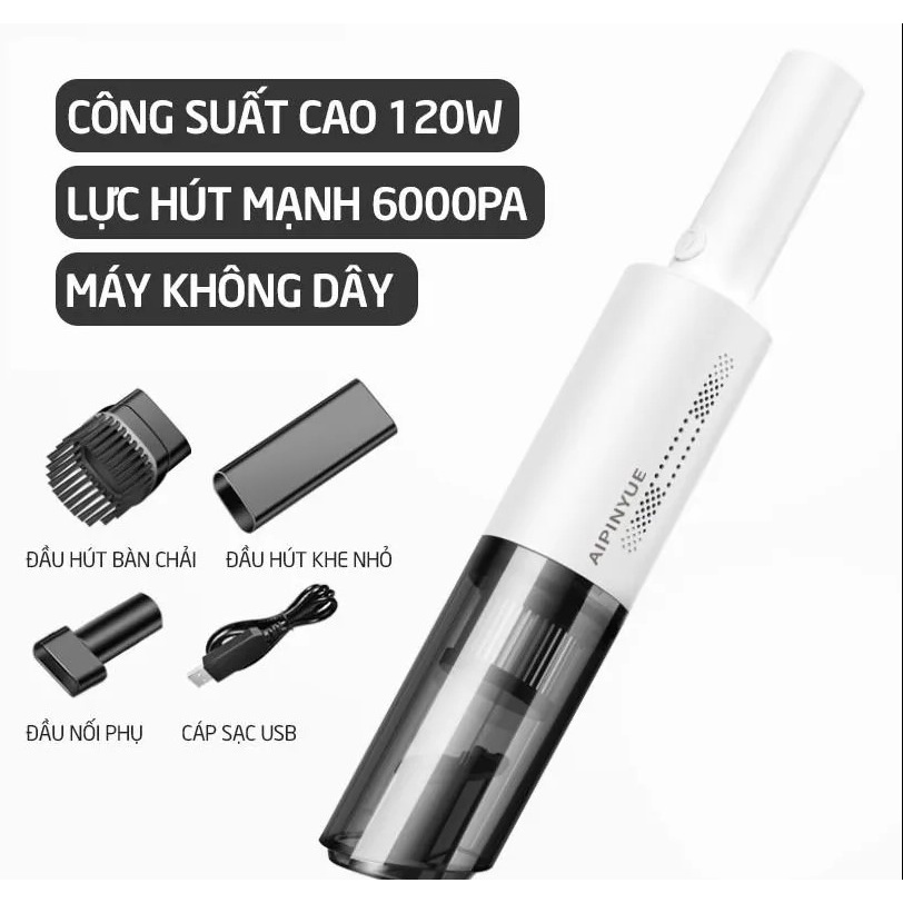 Máy hút bụi cầm tay không dây cao cấp cho gia đình và xe hơi cực mạnh 9000PA , Pin 4000mAH sử dụng cực lâu