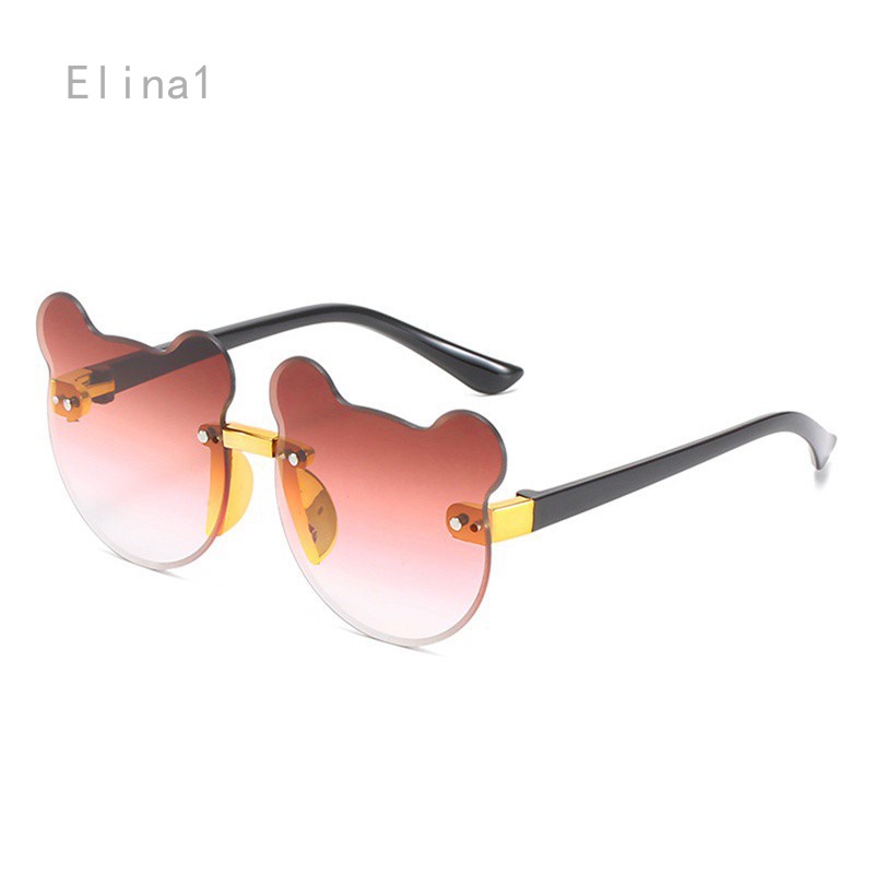 elina New Children's Sunglasses Baby Cute Bear Sunglasses Cartoon Anti-Ultra Violet Polarizing Glasses Boys and Girls Fashion Sunglasses