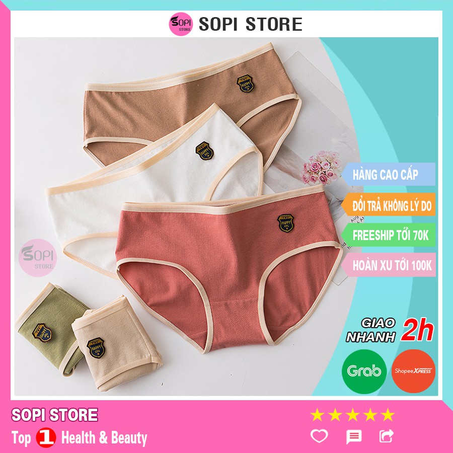 Quần lót nữ cotton cao cấp TWY Happy Girl xuất Nhật, quần chip nữ kháng khuẩn QLH3 - Sopi Store