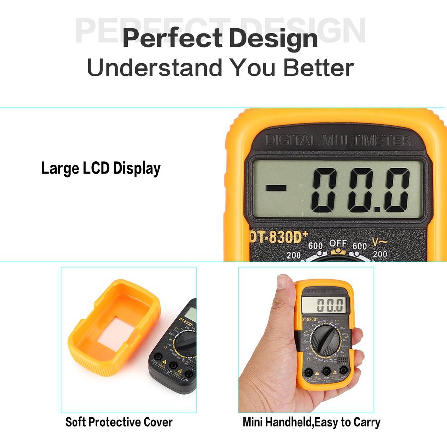 Máy đo điện vạn năng DT830D kèm hai cáp gắn bút thử