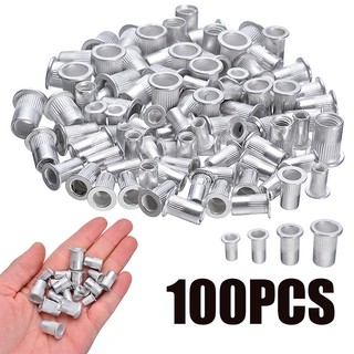 Set 100 đai ốc vít nhôm m4/ m5/ m6/ m8 tiện dụng