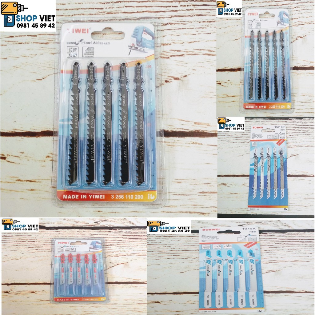 Bộ 5 lưỡi cưa lọng cắt gỗ, cắt sắt YIWEI