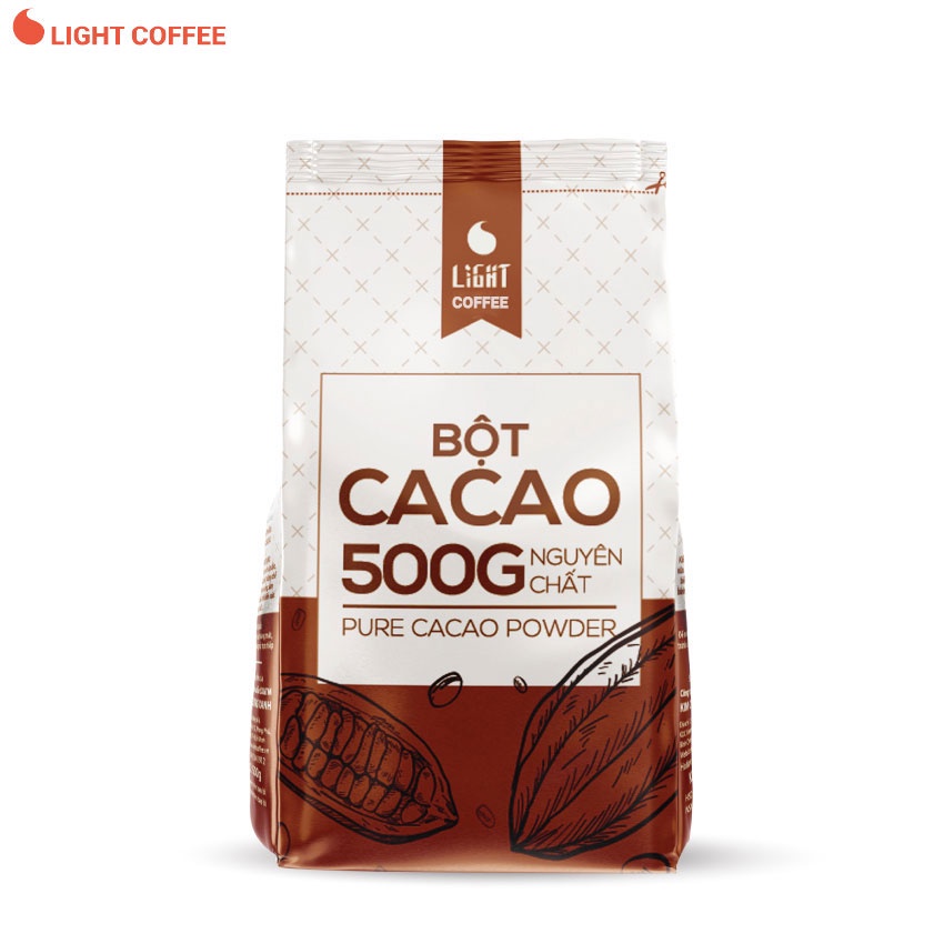 Cacao nguyên chất không đường, vị đắng - Light Coffee 1kg (2 gói 500gr)