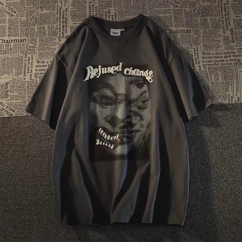 Áo Thun Tay Ngắn Dáng Rộng In Họa Tiết Hoạt Hình Phong Cách Hip Hop Thời Trang Mùa Hè Cho Nam Và Nữ