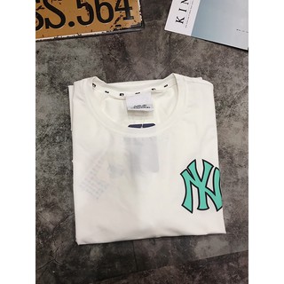 Áo thun n.y trắng logo xanh mint