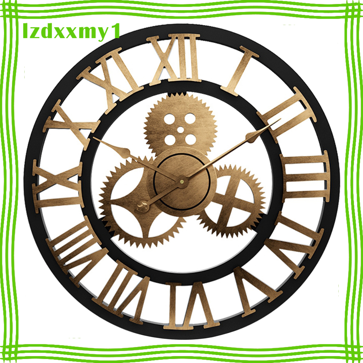 Kiddy Large 3D Retro Wooden Wall Clock House Warming Gift Roman Numeral 40cm