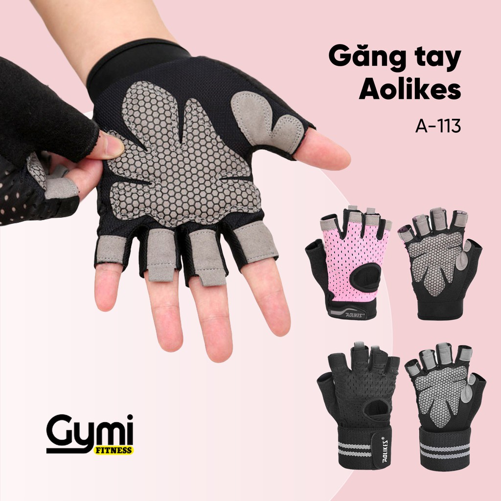 Găng Tay Aolikes A-113 | Găng Tay Nam Nữ Tập Gym, Tập Thể Thao Chính Hãng