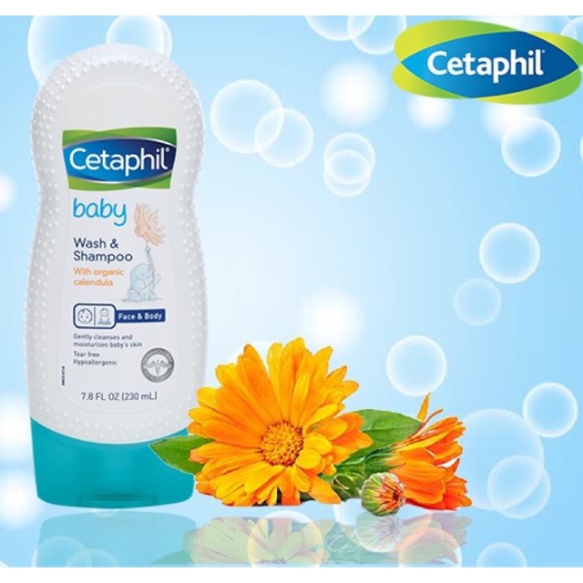 Sữa Tắm Gội Cho Bé Cetaphil Baby Wash &amp; Shampoo With Organic Calendula 230ml - 400ml - Skinfa.