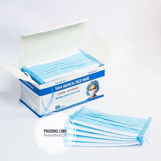 KHẨU TRANG TÂN Á MÀU XANH HỘP 50 CHIẾC | BigBuy360 - bigbuy360.vn