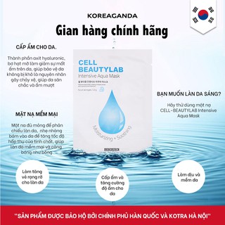 MẶT NẠ CẤP ẨM DA CELL-BEAUTYLAB Intensive Aqua Mask NHẬP KHẨU HÀN QUỐC