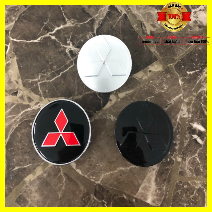 Logo chụp mâm, ốp lazang bánh xe ô tô Mitsubishi MTS60 đường kính 60mm - 01 chiếc
