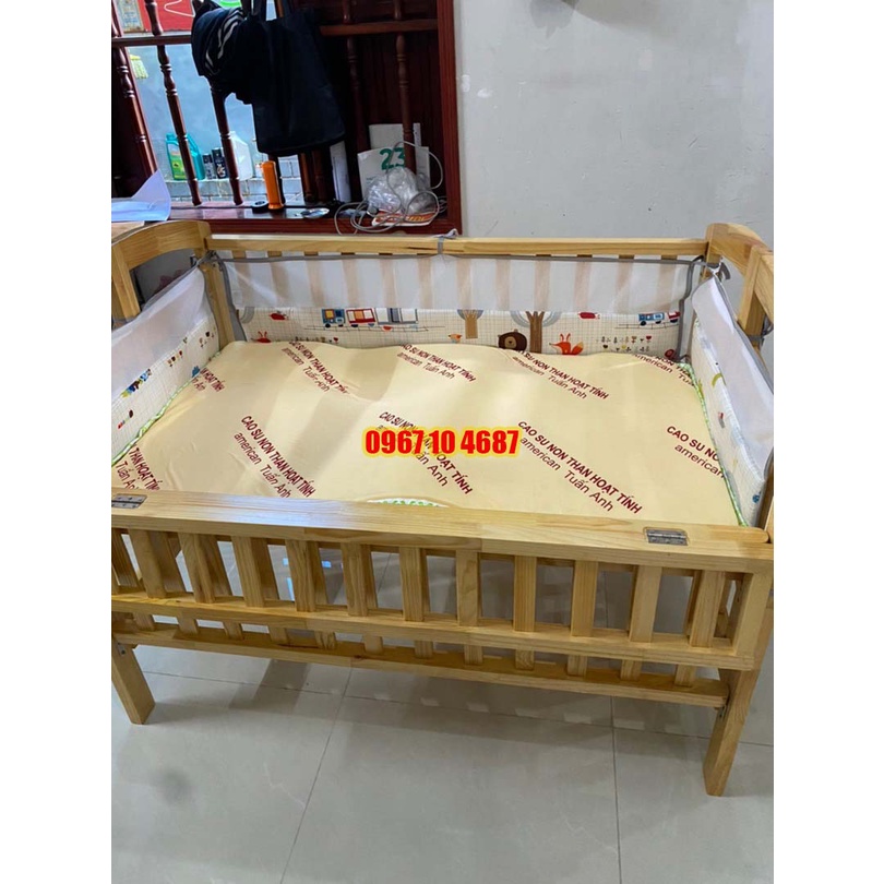Quây cũi phối lưới cho bé - Nhận may theo size cũi bé