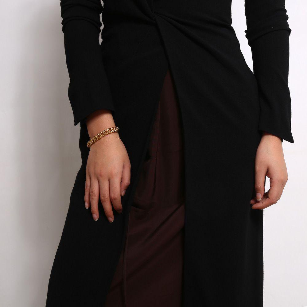 Vòng Tay Curb Cuban Dạng Xích Cho Nam|Phụ Kiện Tông Màu Thời Trang Tiện Dụng