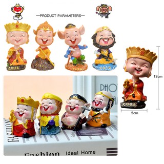 Bộ tượng tây du kí để taplo xe hơi, trang trí bàn B072 đường tăng tôn ngộ không