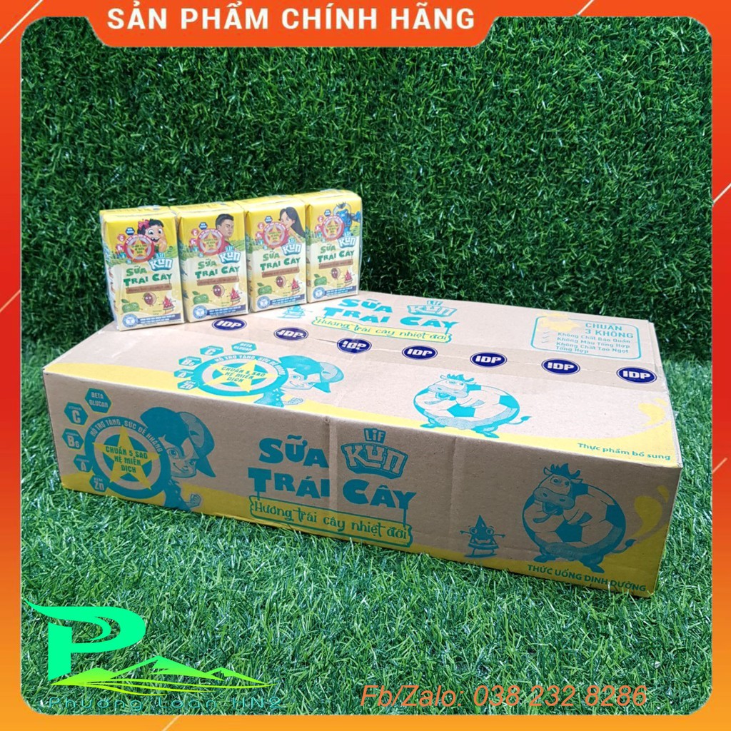 Sữa Kun Cam, Trái cây, Kun Nho, Kem Dâu, Socola 110ml - thùng 48 hộp